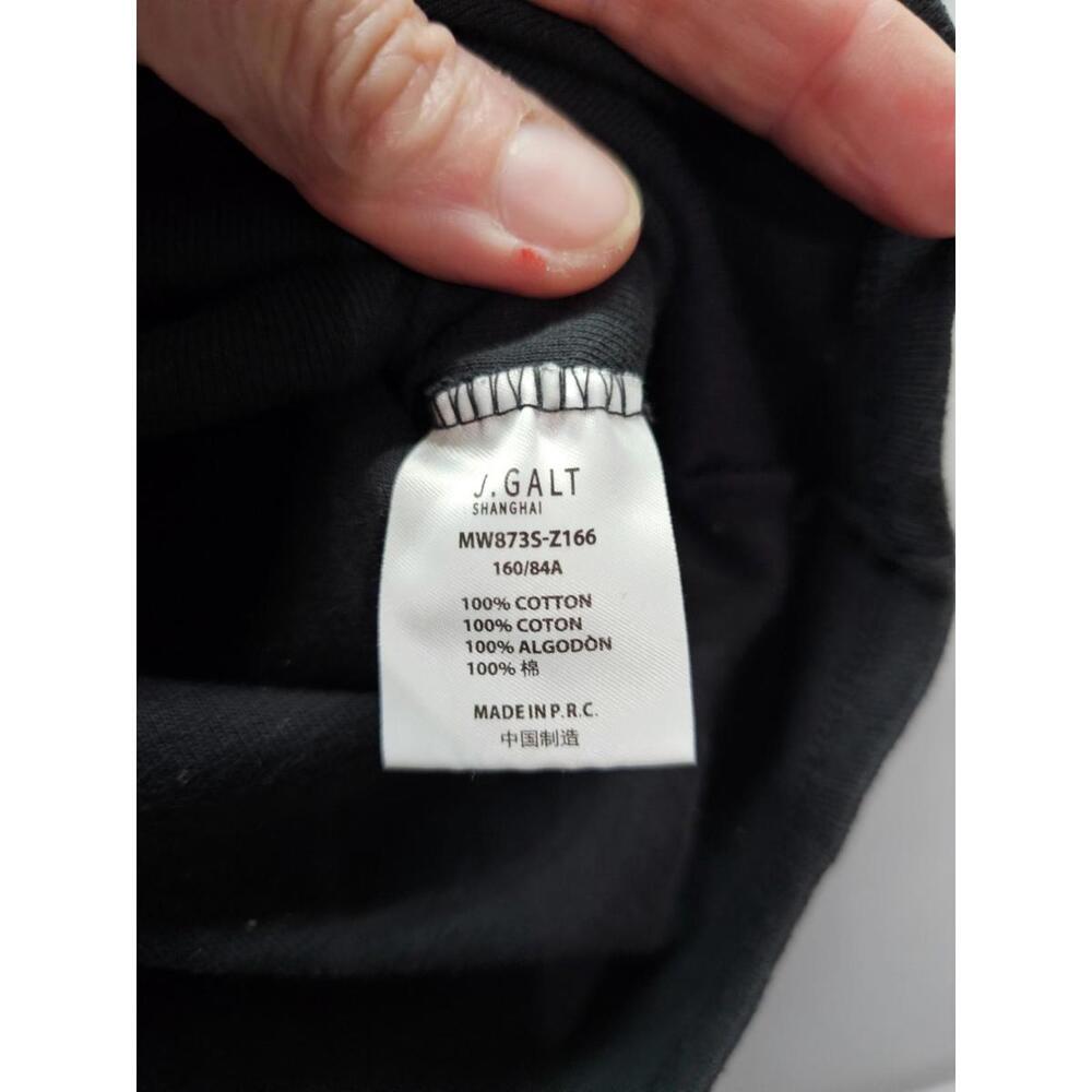 J Galt California Black Cotton Tee Womens XS Small Notched Neck Raglan - Picture 5 of 5